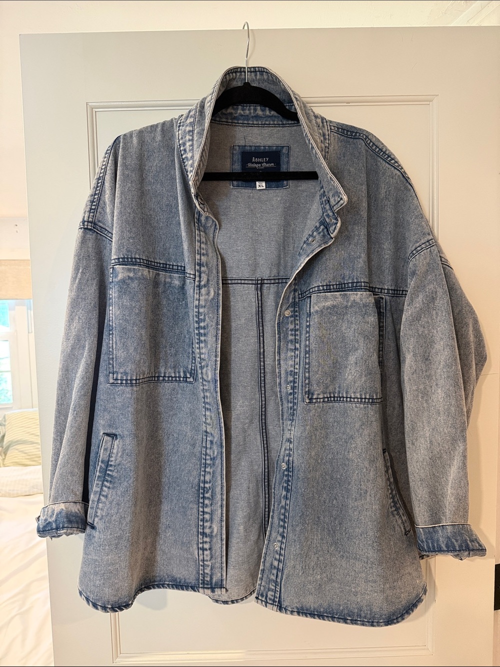 Ashley Vintage Charm Light Wash Oversized Denim Jacket
